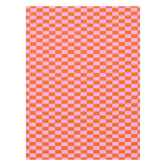 Nappe Motif géométrique moderne à carreaux rose orange a (Devant)