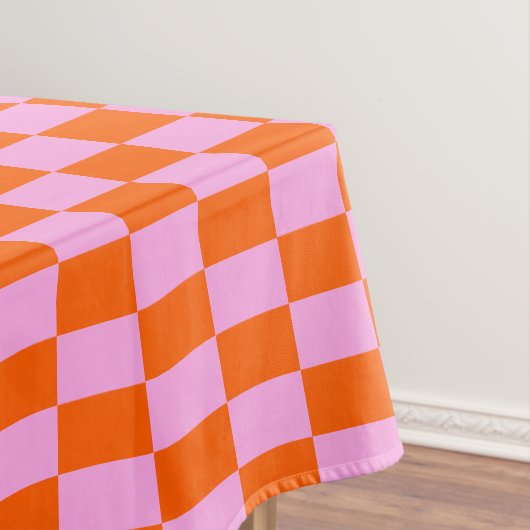 Nappe Motif géométrique moderne à carreaux rose orange a (In Situ)