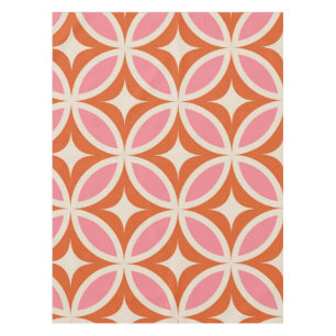 Nappe Motif géométrique moderne du milieu du siècle rose