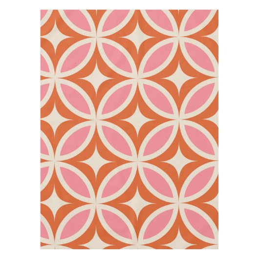 Nappe Motif géométrique moderne du milieu du siècle rose (Devant)