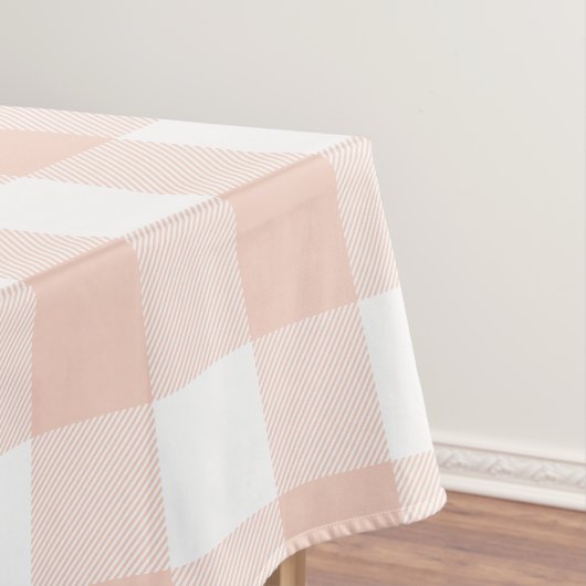 Nappe Motif Gingham Corail Pastel et Blanc (In Situ)