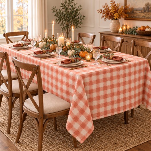 Nappe Motif Gingham Orange Simple Classique