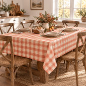 Nappe Motif Gingham Orange Simple Classique