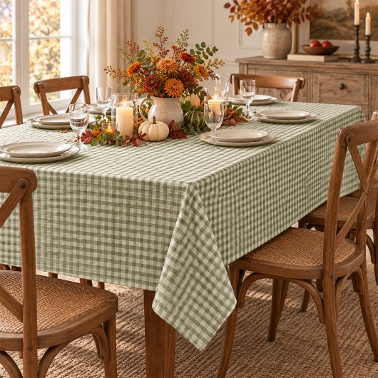 Nappe Motif Gingham Vert Classique Simple