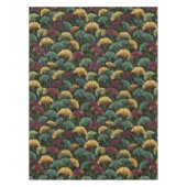 Nappe Motif Ginkgo Burgundy Sarcelle (Devant)