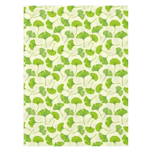 Nappe Motif Ginkgo sur blanc (Devant)