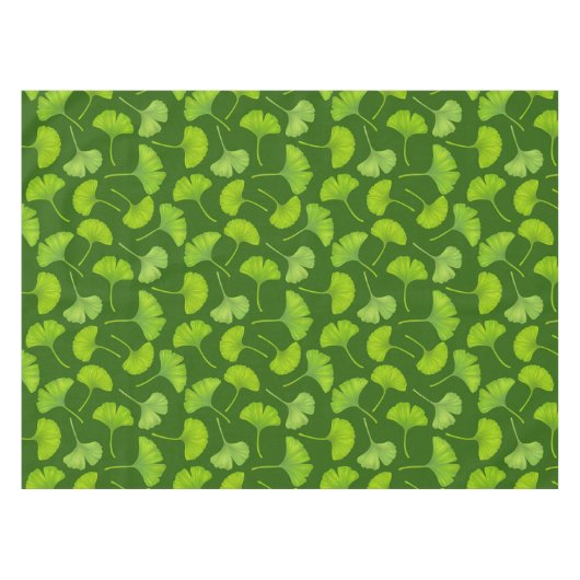 Nappe Motif Ginkgo sur vert foncé (Devant (Horizontal))