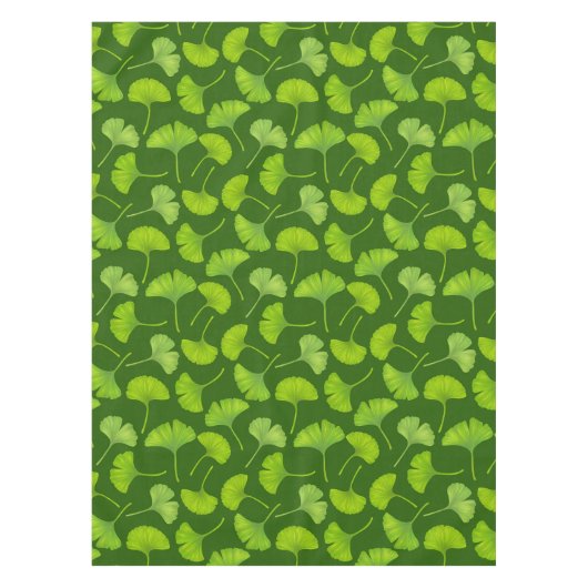 Nappe Motif Ginkgo sur vert foncé (Devant)