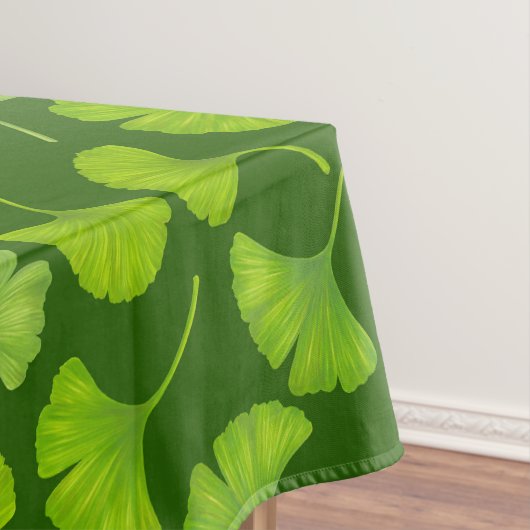 Nappe Motif Ginkgo sur vert foncé (In Situ)