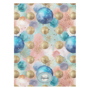 Nappe Motif Gold & Blue Circle avec accents de Parties s
