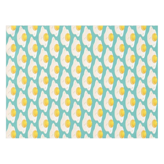Nappe Motif graphique d'oeuf au plat original sur Teal (Devant (Horizontal))