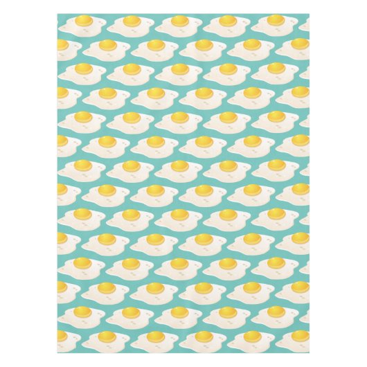 Nappe Motif graphique d'oeuf au plat original sur Teal (Devant)