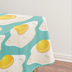 Nappe Motif graphique d'oeuf au plat original sur Teal