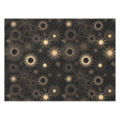 Nappe Motif graphique Gold suns sur noir (Devant (Horizontal))