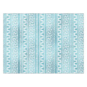 Nappe Motif grec bleu doux de méandre sur le verre (Devant (Horizontal))