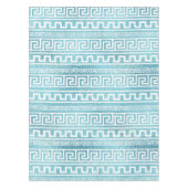 Nappe Motif grec bleu doux de méandre sur le verre (Devant)