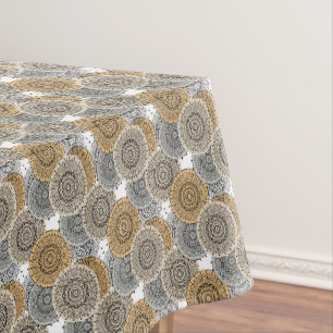 Nappe Motif gris beige mandala arabe style oriental