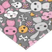 Nappe motif gris de kawaii (Angle)