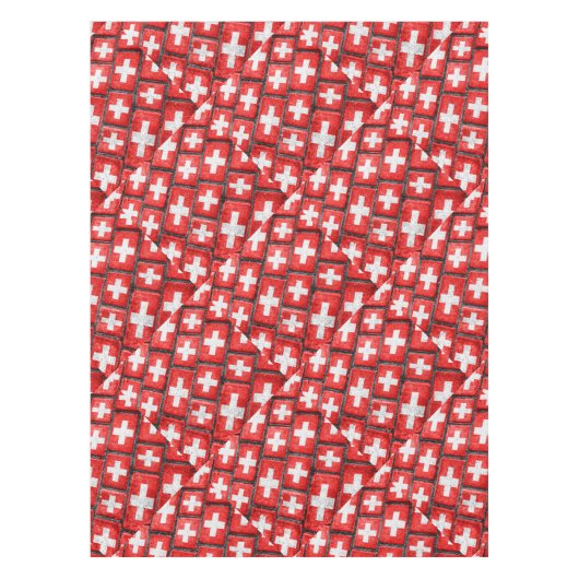 Nappe Motif grunge urbain de drapeau de la Suisse (Devant)