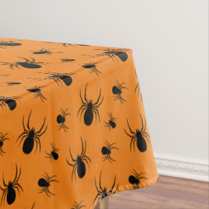 Nappe Motif Halloween araignées Noir et Orange
