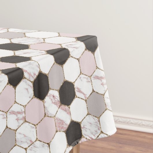 Nappe Motif Hexagon de marbre géométrique moderne (In Situ)