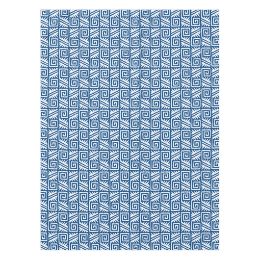 Nappe Motif Ikat Aztec - Bleu Cobalt et Blanc (Devant)