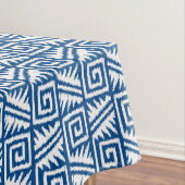 Nappe Motif Ikat Aztec - Bleu Cobalt et Blanc (In Situ)