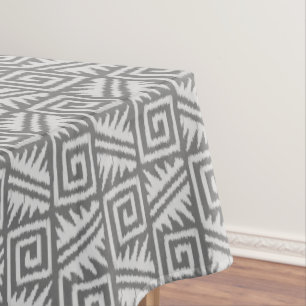 Nappe Motif Ikat Aztec - Nuances de gris / gris