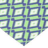 Nappe Motif Ikat - Vert, Indigo Bleu et Blanc (Angle)