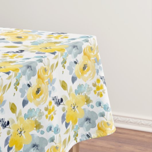 Nappe Motif jaune et bleu d'aquarelle (In Situ)