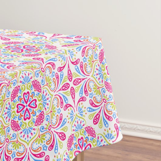 Nappe Motif kaléidoscope rose et vert (In Situ)