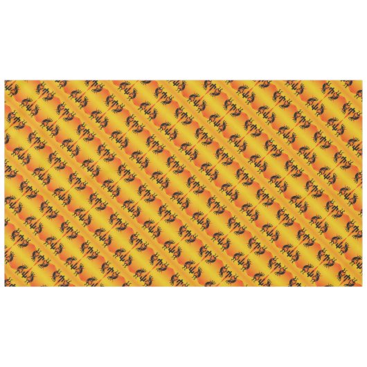 Nappe Motif Kokopelli Sud-Ouest noir et jaune (Devant (Horizontal))