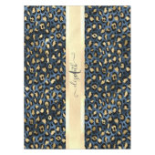 Nappe Motif léopard bleu or monogramme (Devant)