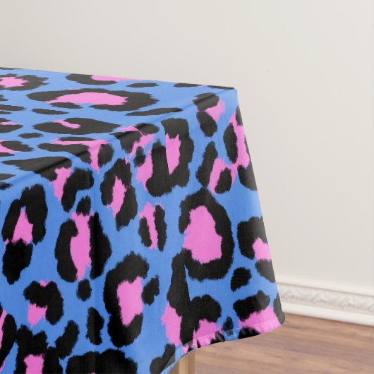 Nappe Motif léopard en framboise sur bleu électrique (In Situ)