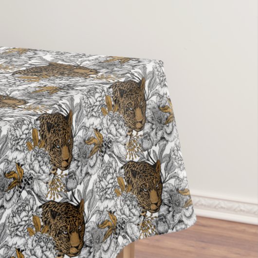 Nappe Motif Leopard & Peonies (In Situ)