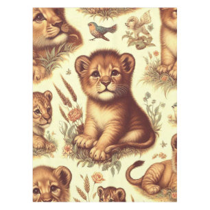 Nappe Motif Lion vintage mignon bébé