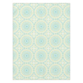 Nappe Motif Mandala géométrique turquoise et jaune (Devant)