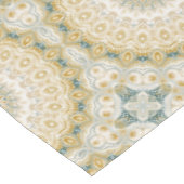 Nappe Motif Mandala Gold et White avec accents Turquoise (Angle)
