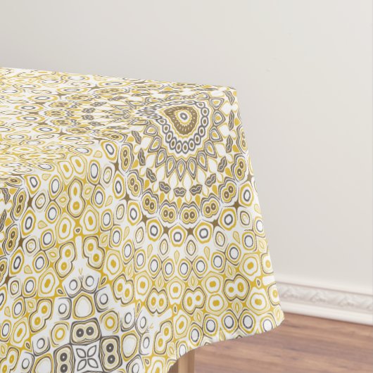 Nappe Motif Mandala Jaune Doré (In Situ)