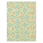 Nappe Motif Mandala Teal et Orange Tropical (Devant)