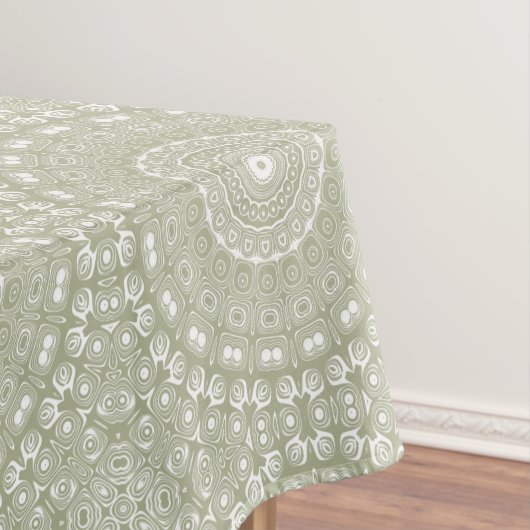 Nappe Motif Mandala Vert Sauge (In Situ)