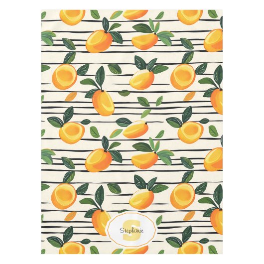 Nappe Motif Mango Aquarelle avec Feuilles verts (Devant)