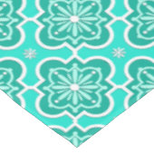 Nappe motif marocain en tuiles - Turquoise et Aqua (Angle)