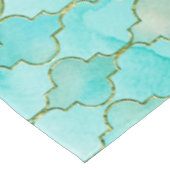 Nappe Motif Marocain Gold et Aqua (Angle)