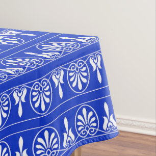 Nappe Motif méditerranéen grec Arabesque bleu