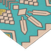 Nappe Motif mexicain de style - sarcelle d'hiver, or et (Angle)