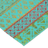 Nappe Motif mexicain de style - sarcelle d'hiver, or et (Angle)