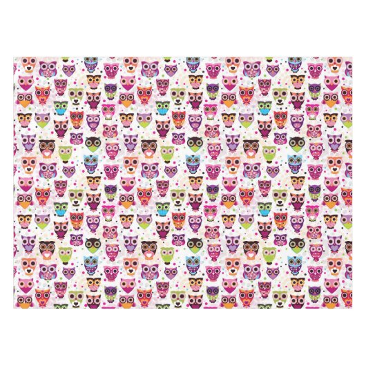 Nappe Motif mignon d'arrière - plan de hibou pour des (Devant (Horizontal))