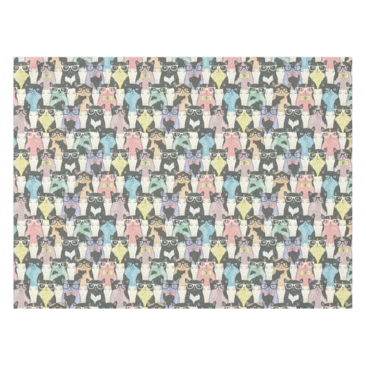 Nappe Motif mignon de chats de hippie (Devant (Horizontal))
