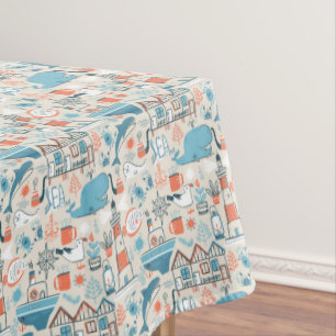Nappe Motif mignon de griffonnage de la Mer du Nord